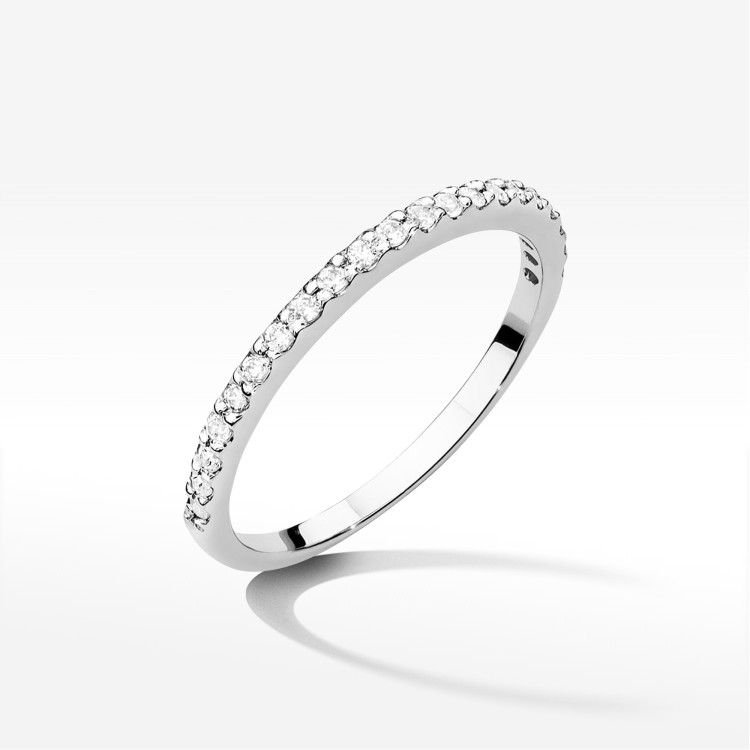 Pierścionek z diamentami 0,181ct białe złoto W0531