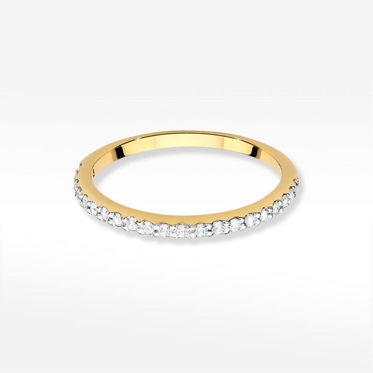 Pierścionek z diamentami 0,181ct żółte złoto W0531