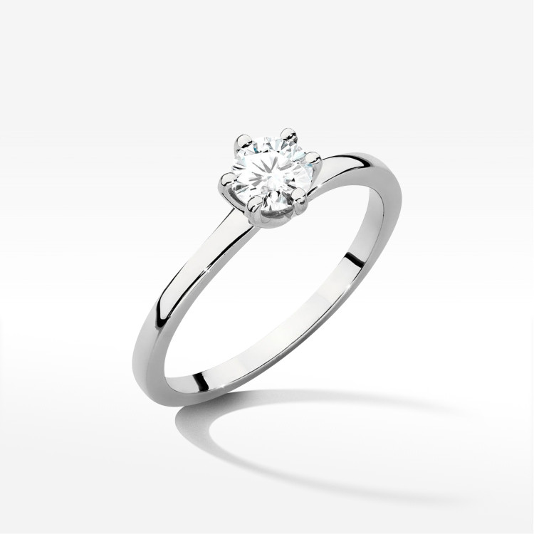 Pierścionek W0535 Diament 0,50ct białe złoto