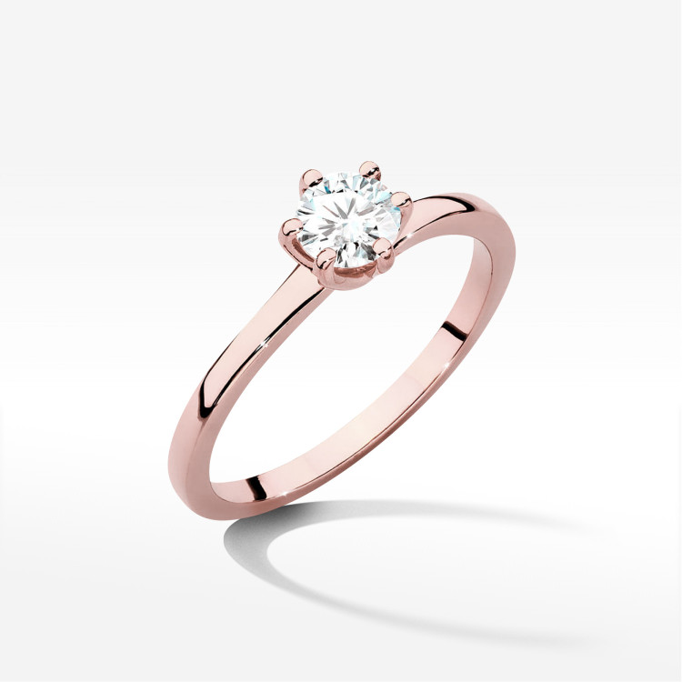 Pierścionek W0535 Diament 0,50ct różowe złoto