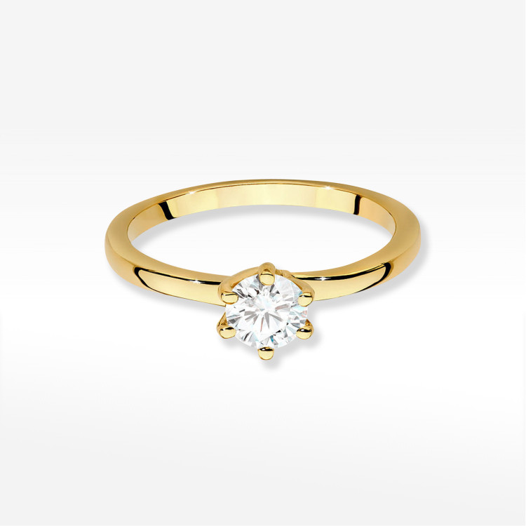 Pierścionek W0535 Diament 0,50ct żółte złoto