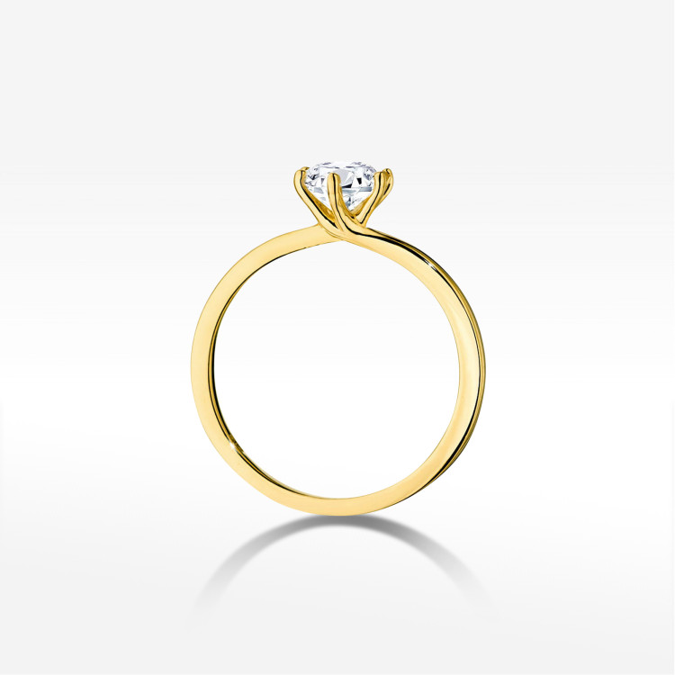 Pierścionek W0535 Diament 0,70ct żółte złoto