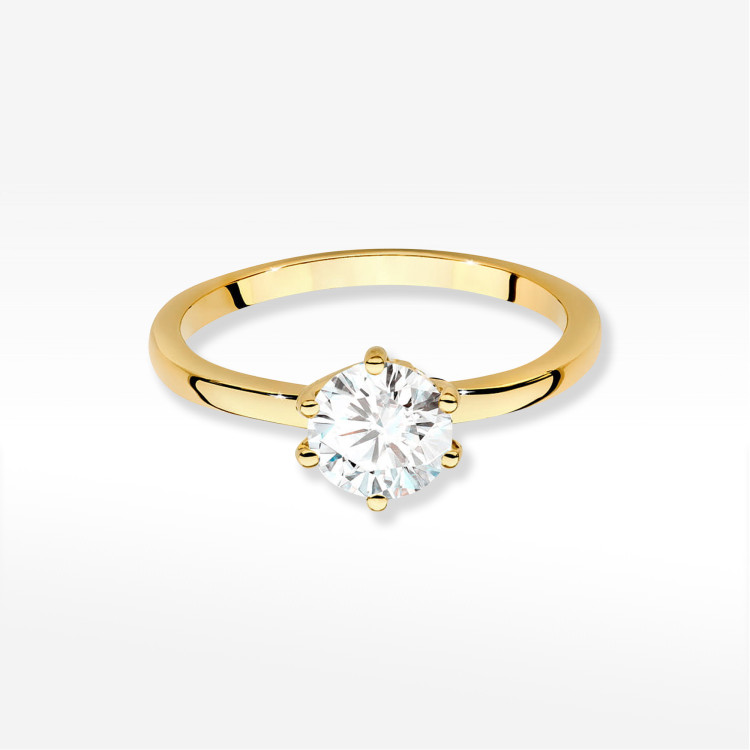 Pierścionek W0535 Diament 1,00ct żółte złoto