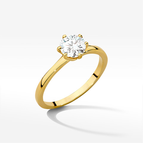 Pierścionek W0535 Diament 1,00ct żółte złoto