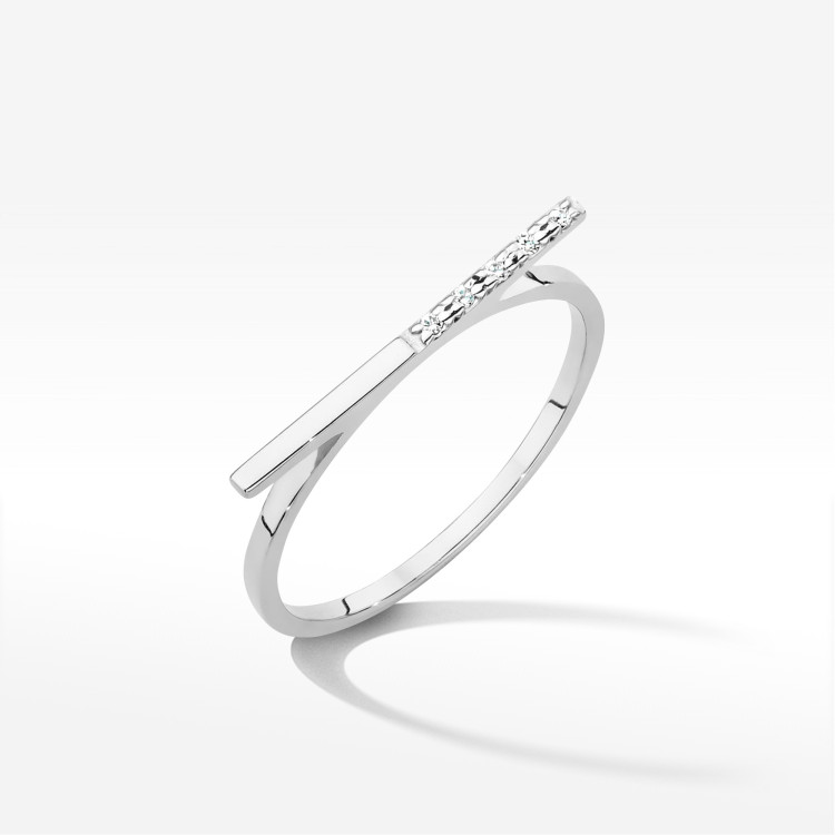 Pierścionek z diamentami 0,025ct białe złoto W0537