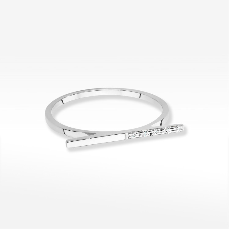 Pierścionek z diamentami 0,025ct białe złoto W0537