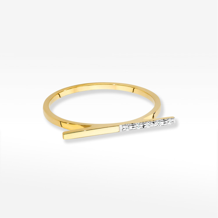 Pierścionek z diamentami 0,025ct żółte złoto W0537