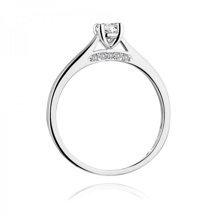 Pierścionek z białego złota z diamentami  - próba 585 0,30CT W-341B