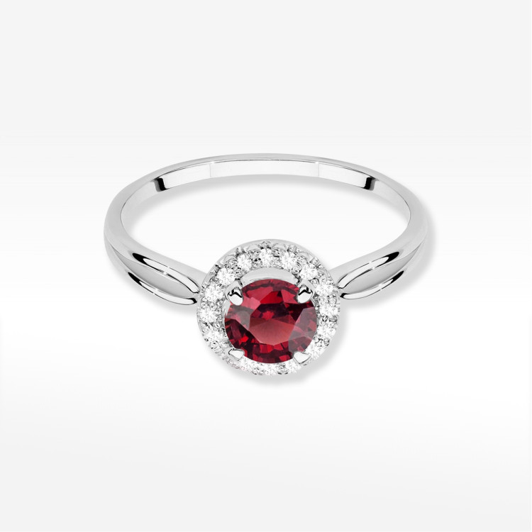 Pierścionek Rubin 1,28ct białe złoto W0538
