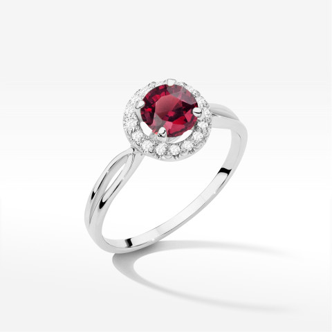 Pierścionek Rubin 1,28ct białe złoto W0538