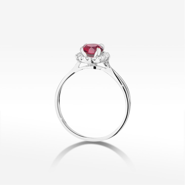 Pierścionek Rubin 1,28ct białe złoto W0538