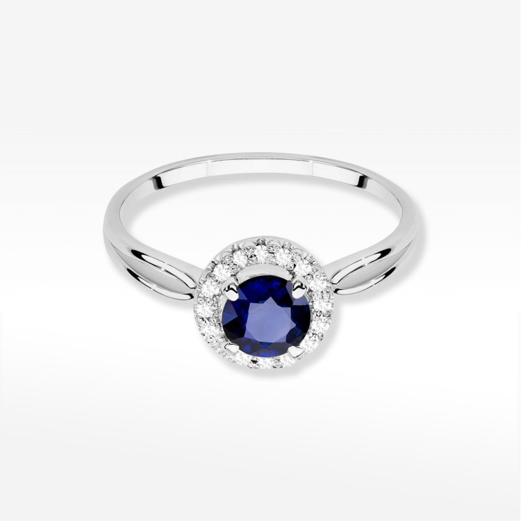 Pierścionek Szafir 1,08ct białe złoto W0538