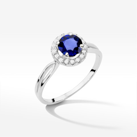Pierścionek Szafir 1,08ct białe złoto W0538