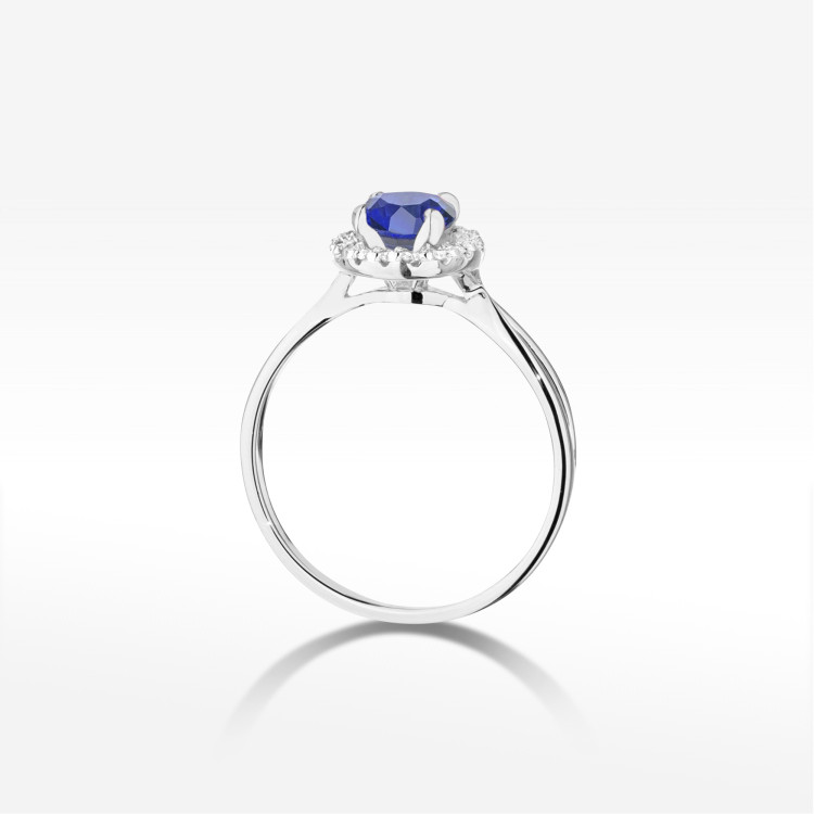 Pierścionek Szafir 1,08ct białe złoto W0538