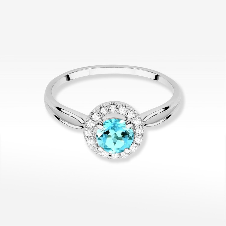 Pierścionek Topaz Swiss 0,88ct białe złoto W0538