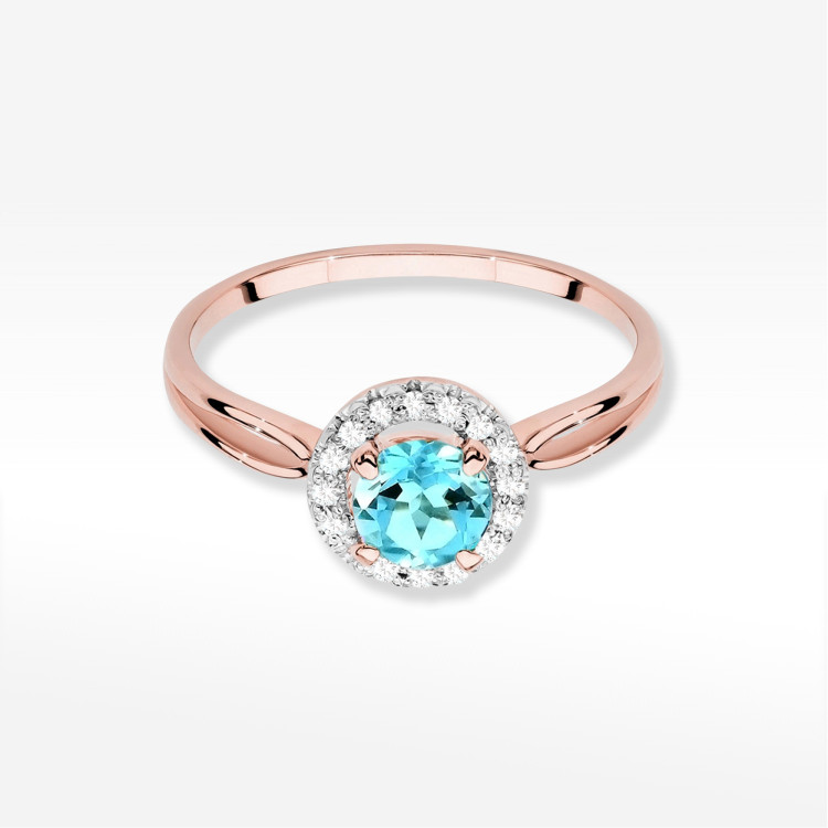 Pierścionek Topaz Swiss 0,88ct różowe złoto W0538