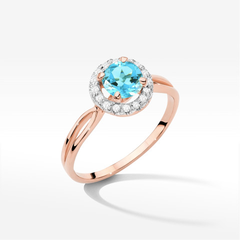 Pierścionek Topaz Swiss 0,88ct różowe złoto W0538