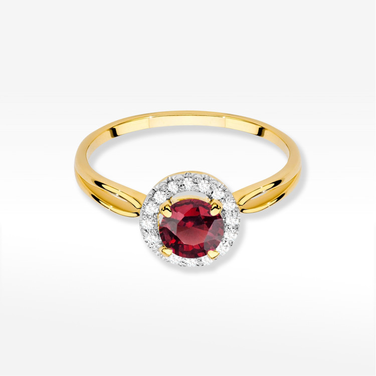 Pierścionek Rubin 1,28ct żółte złoto W0538