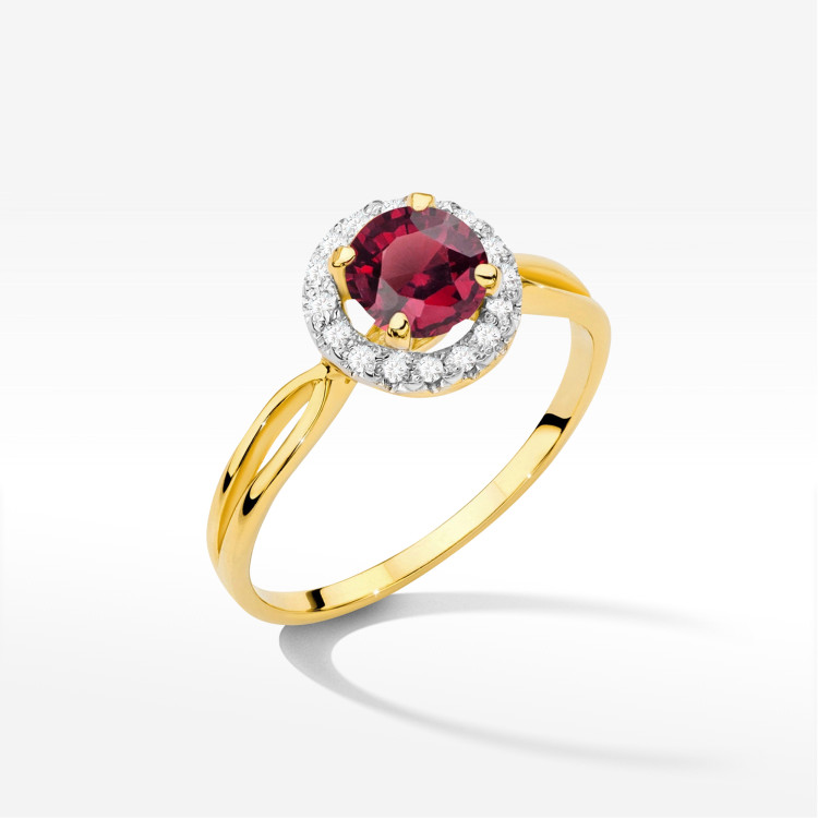 Pierścionek Rubin 1,28ct żółte złoto W0538