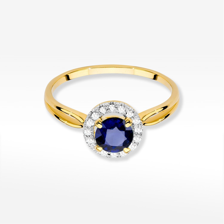 Pierścionek Szafir 1,08ct żółte złoto W0538