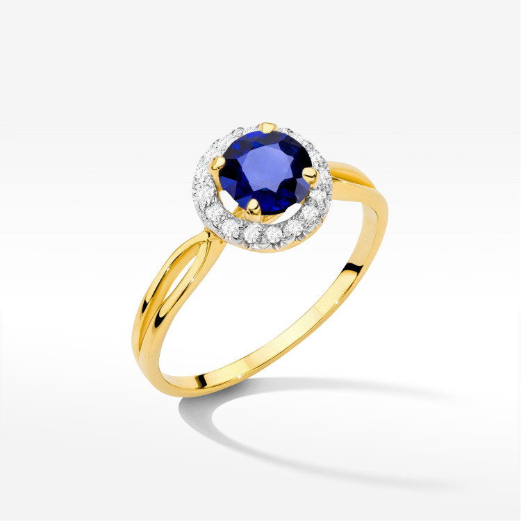 Pierścionek Szafir 1,08ct żółte złoto W0538