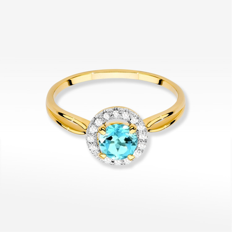 Pierścionek W0538 Topaz Swiss 0,88ct żółte złoto