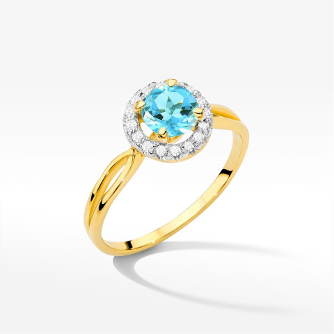 Pierścionek W0538 Topaz Swiss 0,88ct żółte złoto