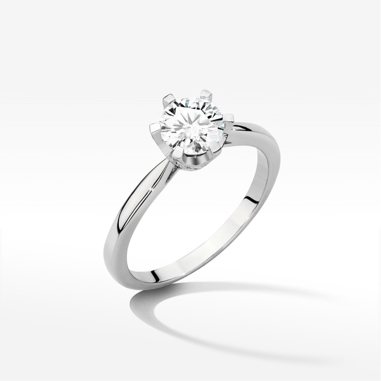Pierścionek Diament 0,76ct białe złoto W0539