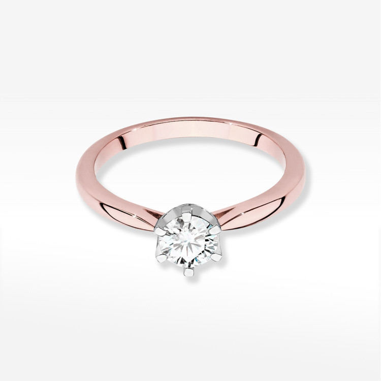 Pierścionek Diament 0,56ct różowe złoto W0539