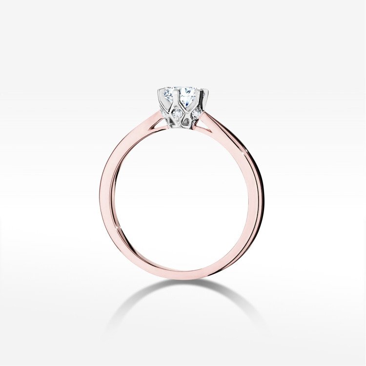 Pierścionek Diament 0,56ct różowe złoto W0539