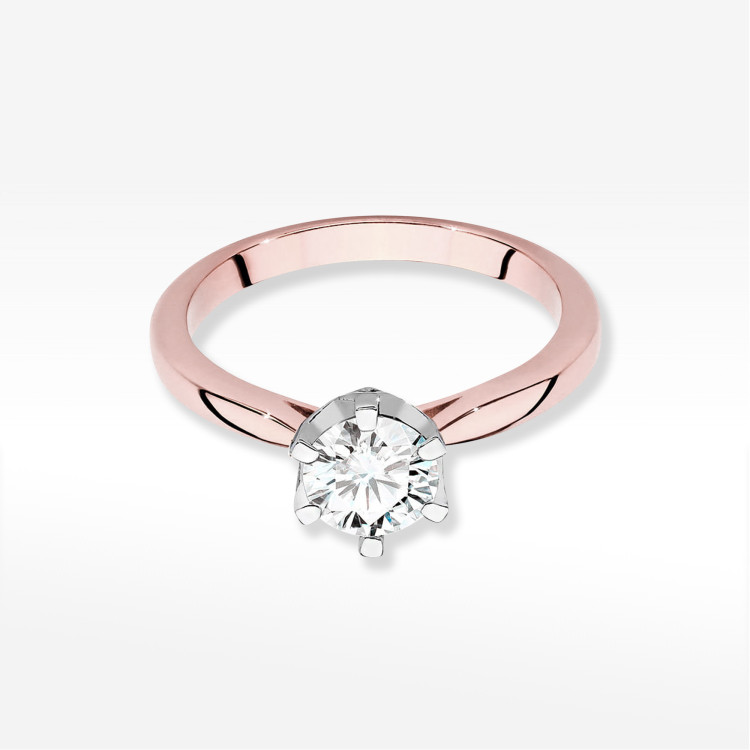 Pierścionek Diament 0,76ct różowe złoto W0539