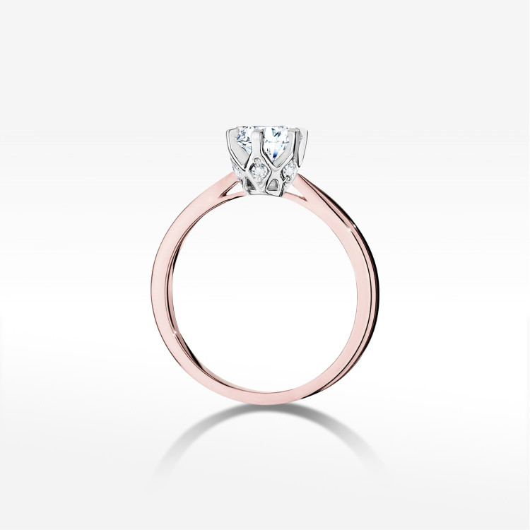 Pierścionek Diament 0,76ct różowe złoto W0539