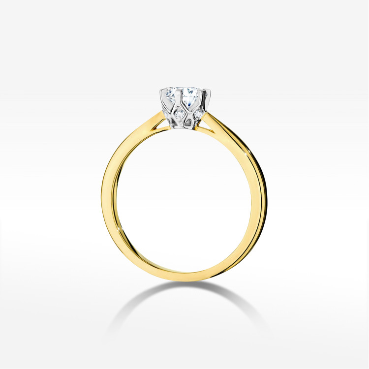 Pierścionek Diament 0,56ct żółte złoto W0539