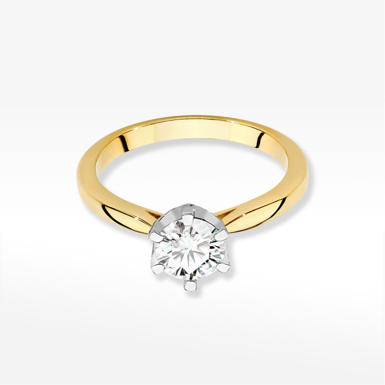 Pierścionek Diament 0,76ct żółte złoto W0539
