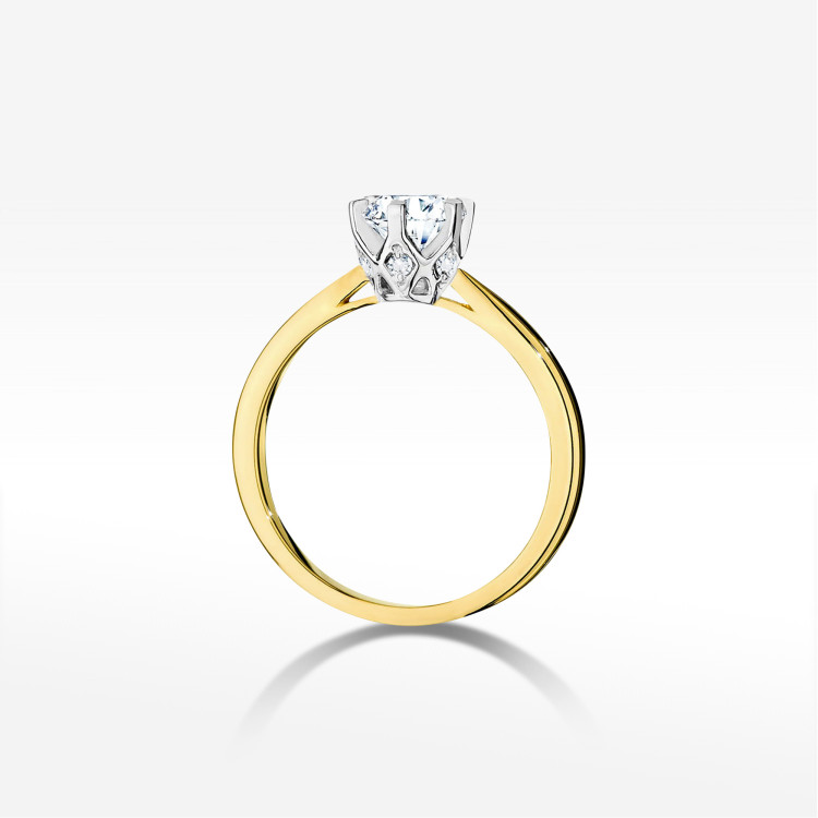 Pierścionek Diament 0,76ct żółte złoto W0539