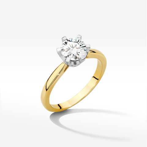 Pierścionek Diament 1,06ct żółte złoto W0539