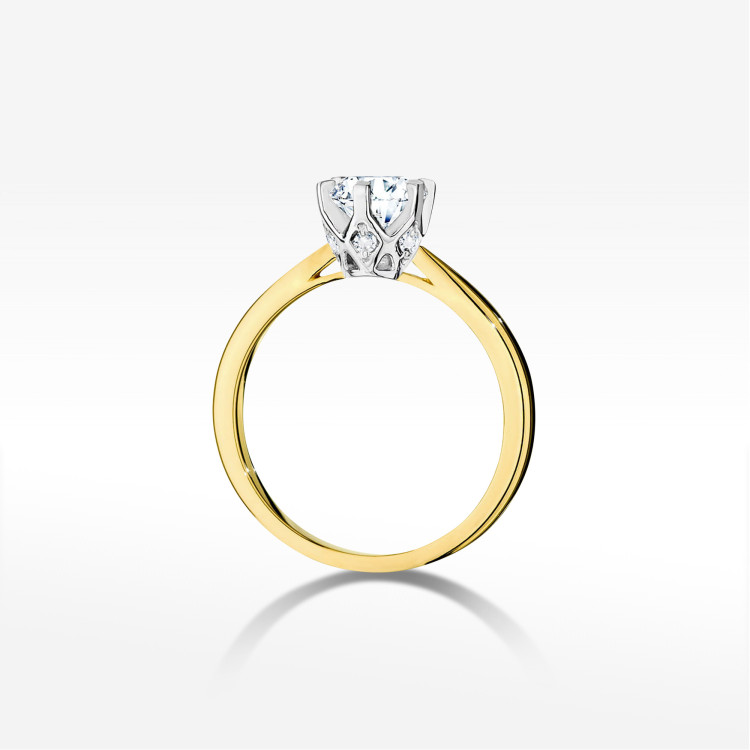 Pierścionek Diament 1,06ct żółte złoto W0539