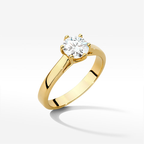 Pierścionek W0540 Diament 0,70ct żółte złoto