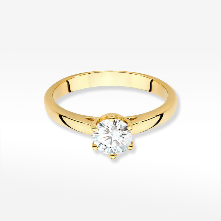 Pierścionek W0540 Diament 0,70ct żółte złoto