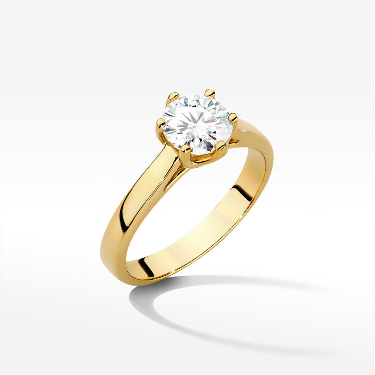 Pierścionek W0540 Diament 1,00ct żółte złoto