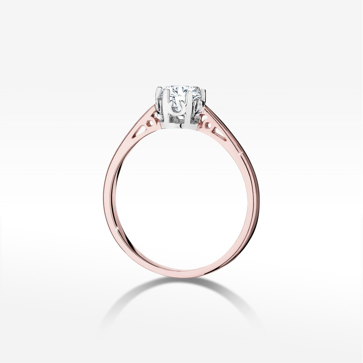 Pierścionek W0542 Diament 0,50ct różowe złoto