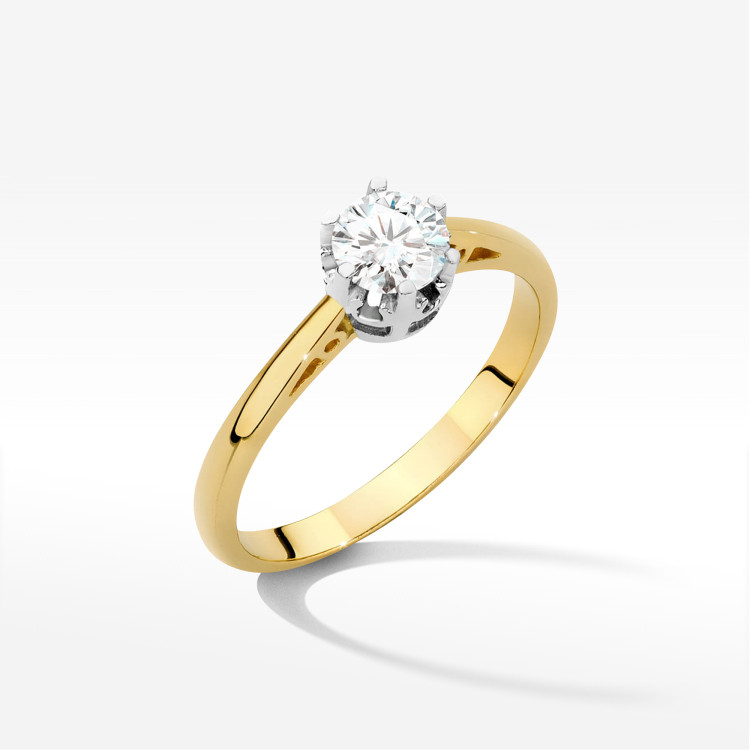 Pierścionek W0542 Diament 0,50ct żółte złoto
