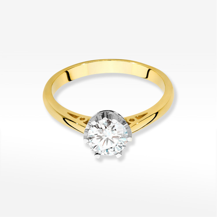 Pierścionek W0542 Diament 0,70ct żółte złoto