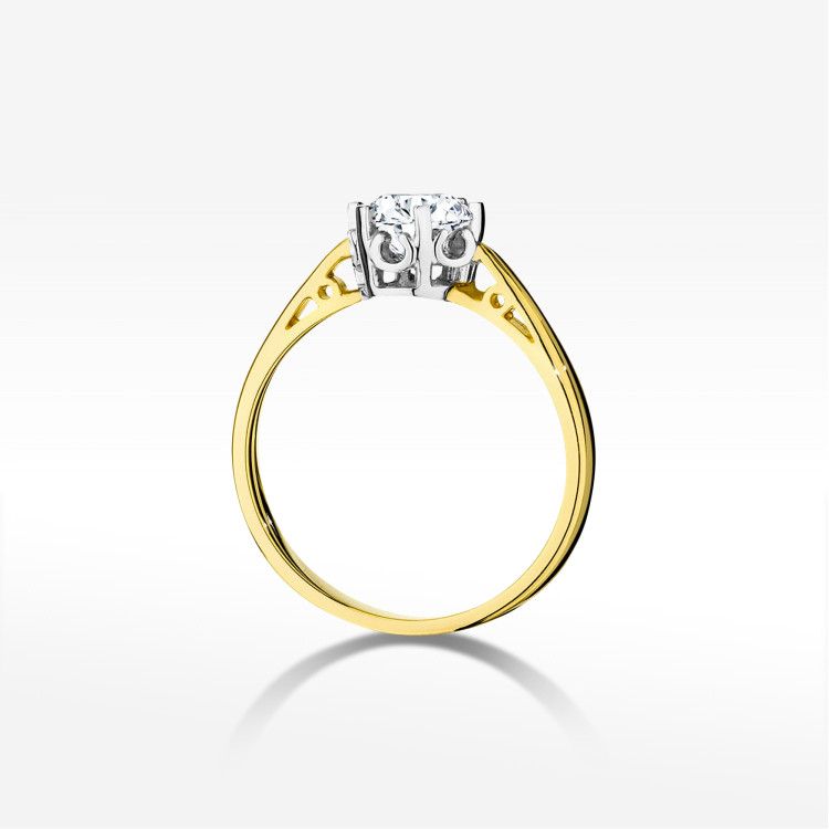 Pierścionek W0542 Diament 0,70ct żółte złoto