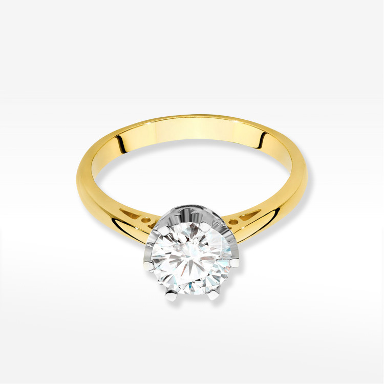 Pierścionek W0542 Diament 1,00ct żółte złoto