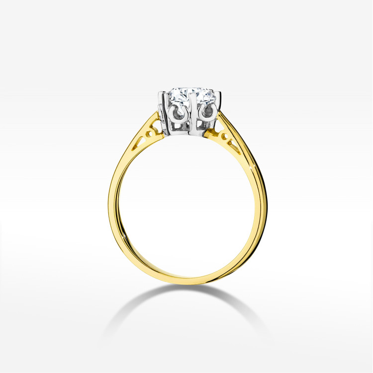 Pierścionek W0542 Diament 1,00ct żółte złoto