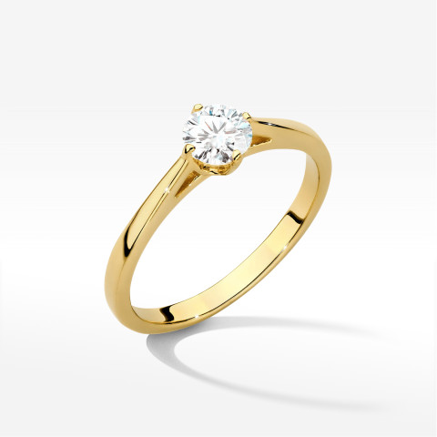 Pierścionek W0543 Diament 0,40ct żółte złoto