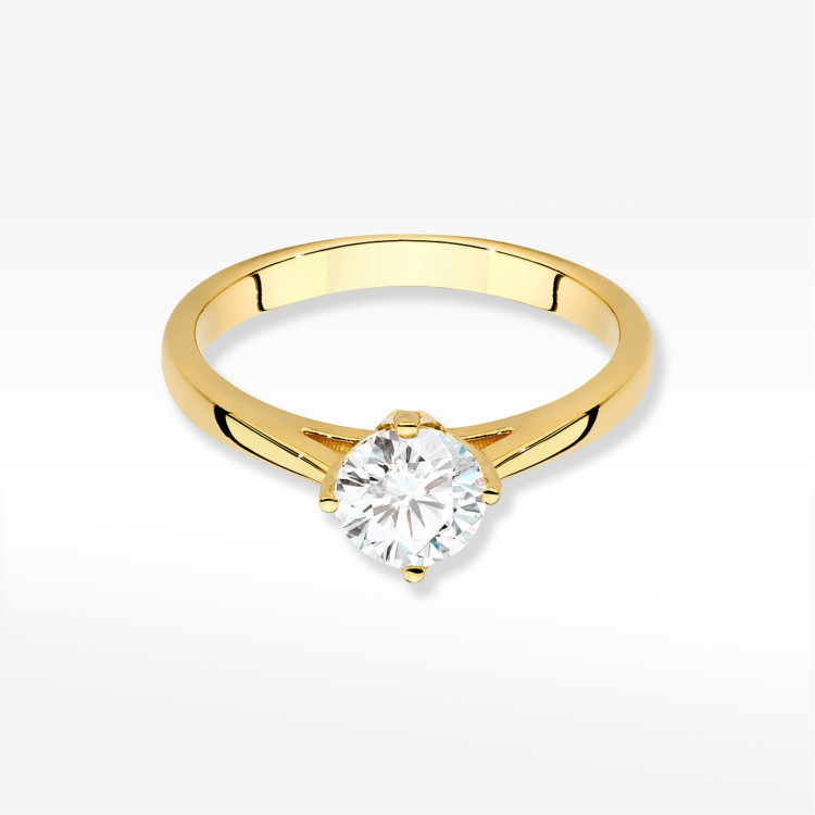 Pierścionek W0543 Diament 0,70ct żółte złoto