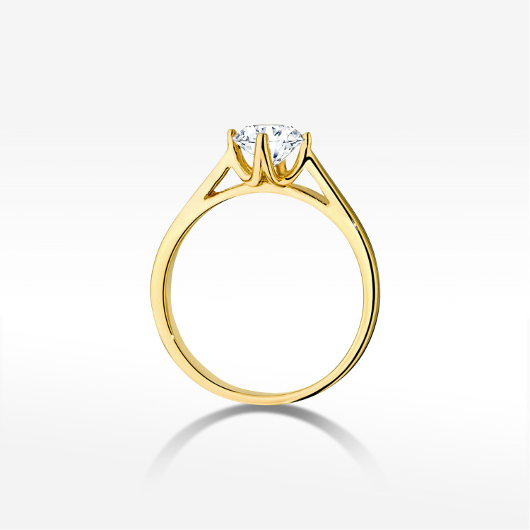 Pierścionek W0543 Diament 0,70ct żółte złoto