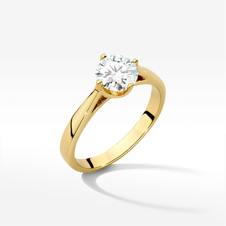 Pierścionek W0543 Diament 1,00ct żółte złoto